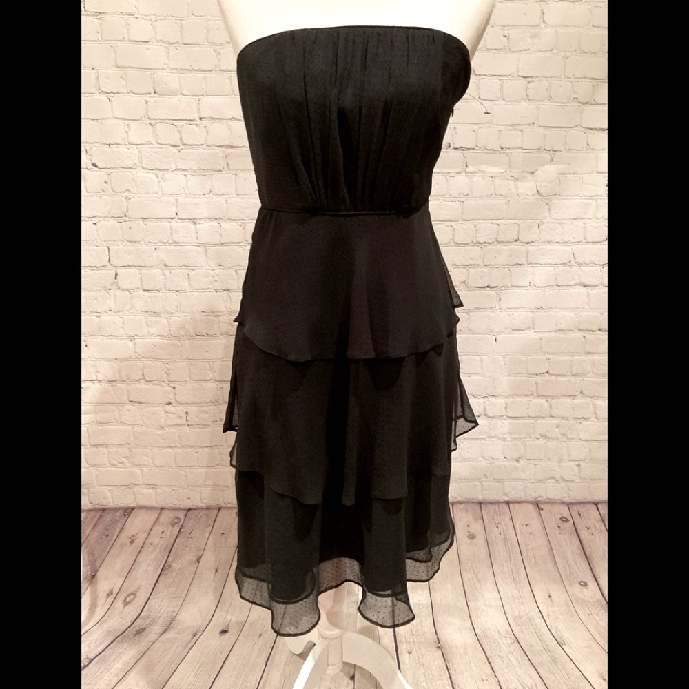 White House/Black Market: Black strapless dress